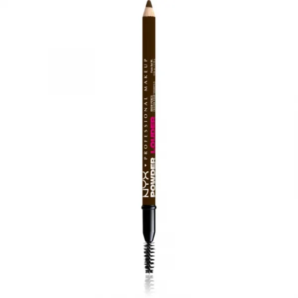 NYX Professional Makeup Powder Louder ceruzka na obočie s kefkou odtieň Ash Brown 1 ks