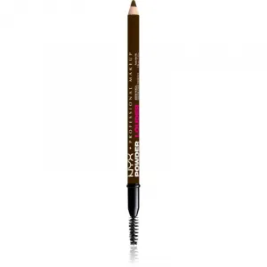 NYX Professional Makeup Powder Louder ceruzka na obočie s kefkou odtieň Ash Brown 1 ks