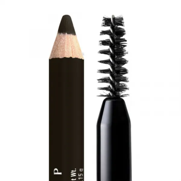 NYX Professional Makeup Powder Louder ceruzka na obočie s kefkou odtieň Black 1 ks