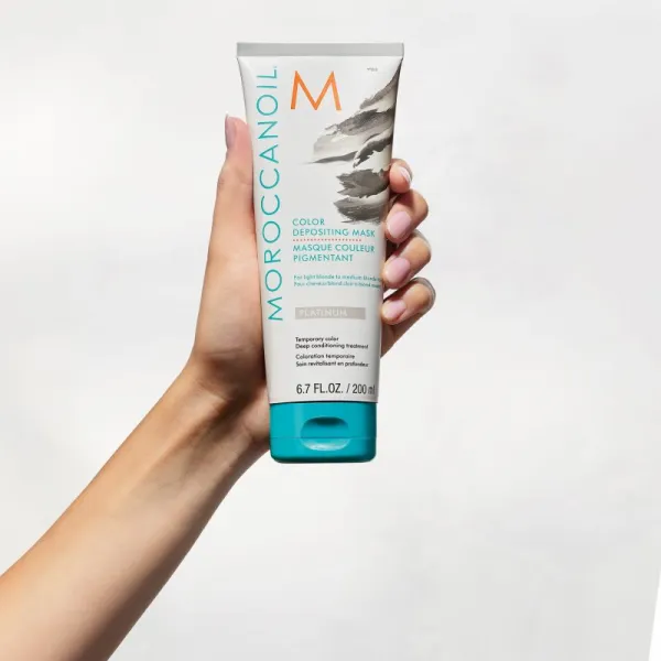 Moroccanoil Color Depositing jemná vyživujúca maska bez permanentných farebných pigmentov Platinum 200 ml
