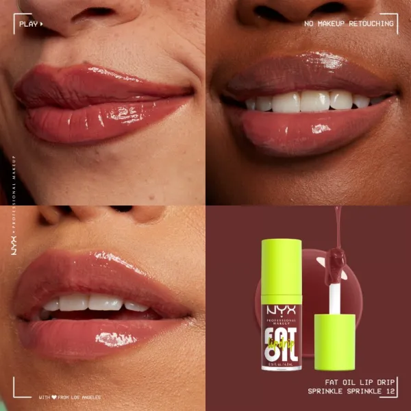 NYX Professional Makeup Fat Oil Lip Drip olej na pery odtieň Sprinkle Sprinkle 4.8 ml