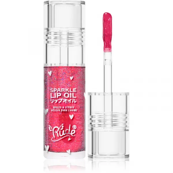 Rude Cosmetics Manga Collection Sparkle Lip Oil tónovací olej na pery s hydratačným účinkom odtieň Watermelon 4 g