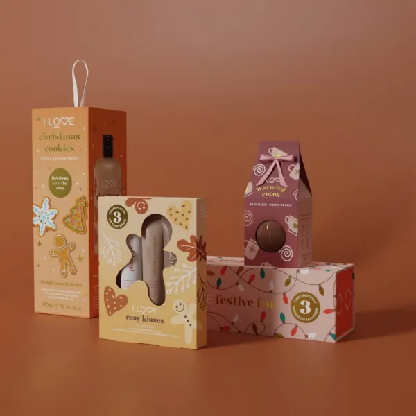 I love... Special Moments Festive Fun bomba do kúpeľa vône Cinnamon, Pumpkin Spice, Gingerbread 3x150 g