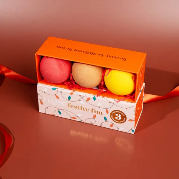 I love... Special Moments Festive Fun bomba do kúpeľa vône Cinnamon, Pumpkin Spice, Gingerbread 3x150 g