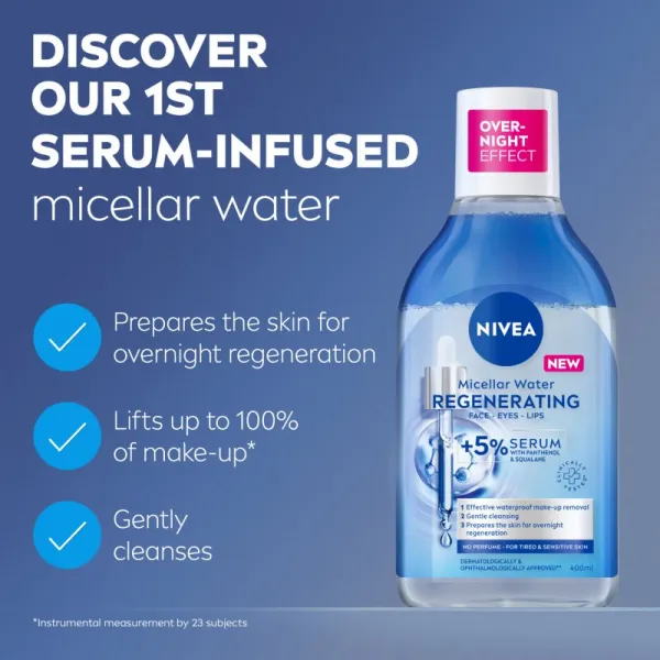 NIVEA Micellar Regenerating čistiaca micelárna voda s regeneračným účinkom 400 ml