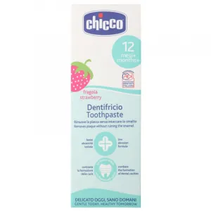 Chicco Oral Care Toothpaste zubná pasta pre deti príchuť Strawberry 12 m+ 50 ml