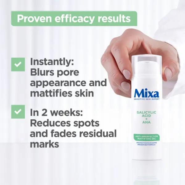 MIXA Anti-Imperfection Mattifying Gel zmatňujúci gélový krém proti nedokonalostiam pleti 50 ml