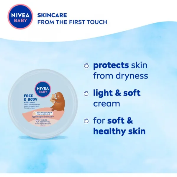 NIVEA BABY Soft hydratačný krém na tvár a telo 200 ml