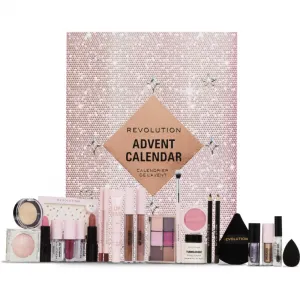 Makeup Revolution Xmass 2024 Advent Calendar - Adventný kalendár s 24 kozmetickými doplnkami a produktmi