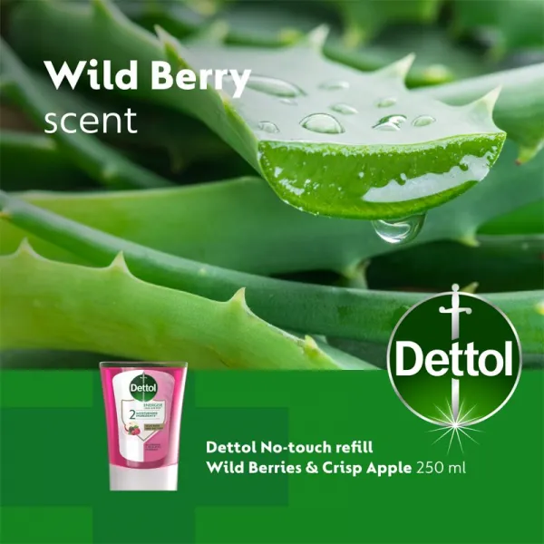 Dettol Energise Liquid Hand Wash Wild Berries & Crisp Apple náplň do bezdotykového dávkovača mydla 250 ml