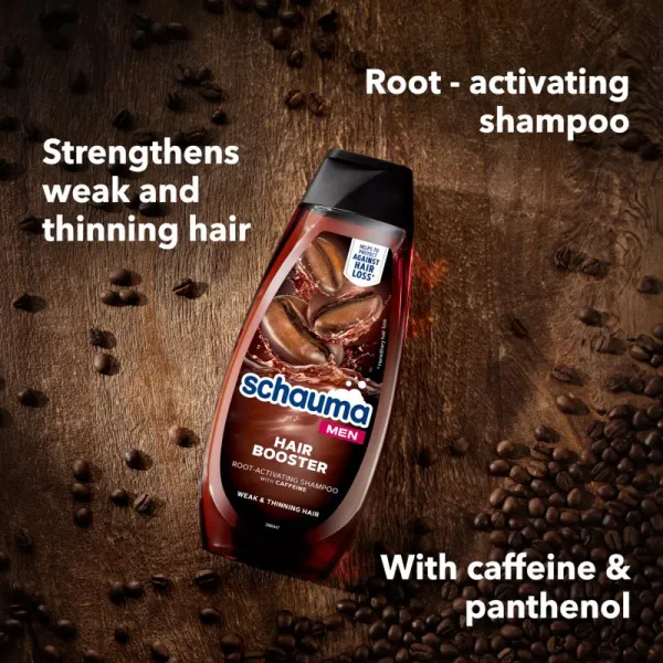 Schwarzkopf Schauma Hair Booster kofeínový šampón pre mužov 400 ml