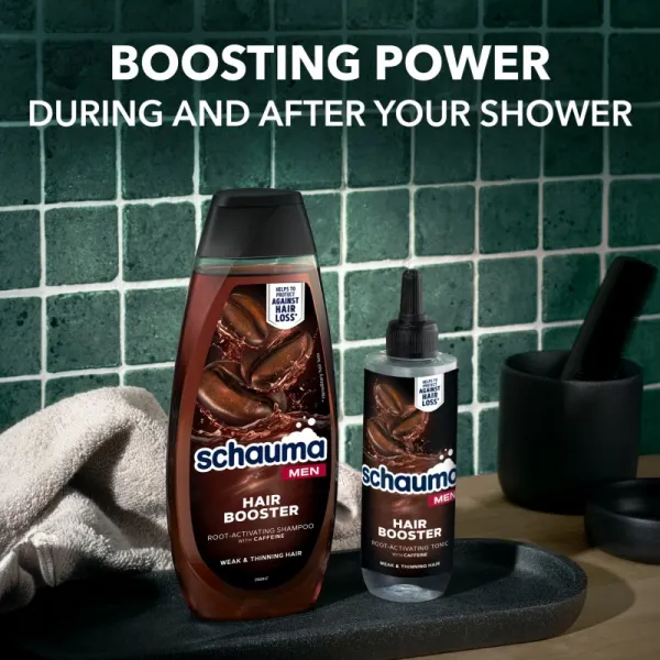 Schwarzkopf Schauma Hair Booster kofeínový šampón pre mužov 400 ml