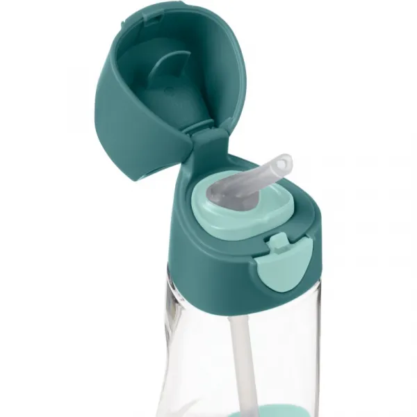Fľaša na pitie so slamkou 450 ml - emerald forest