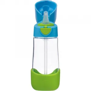 Fľaša na pitie so slamkou 450 ml - modrá/zelená