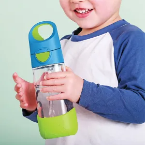 Fľaša na pitie so slamkou 450 ml - modrá/zelená
