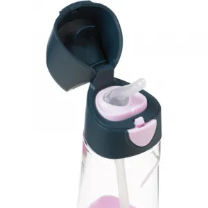 Fľaša na pitie so slamkou 450 ml - indigo/ružová