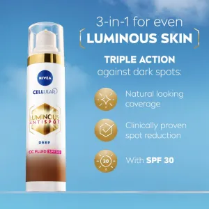 NIVEA Luminous 630 Anti Spot rozjasňujúci CC krém SPF 30 odtieň Deep 40 ml