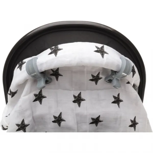 Zopa štipec na kočík šedý 2 kusy Farba: Grey