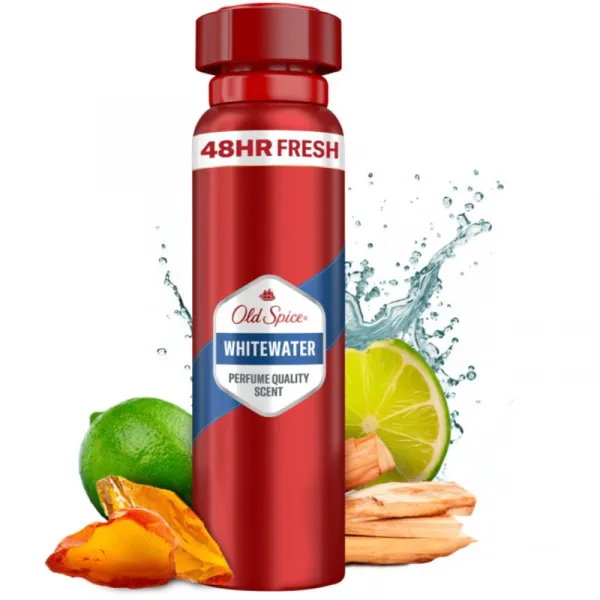 Old Spice Whitewater Dezodorant V Spreji Pre Mužov 150ml, 48 h Sviežosť a Bez Hliníka