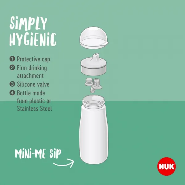 Detská fľaša NUK Mini-Me PP Sip 300 ml (9+ m.) pink