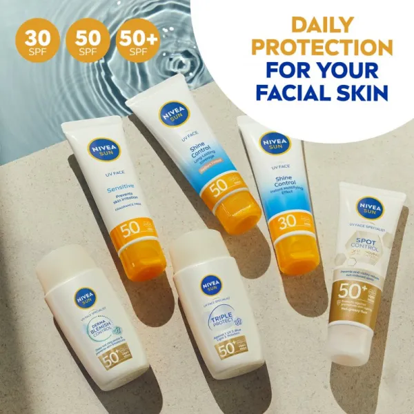 Nivea SUN Derma Skin Clear pleťový krém na opaľovanie pre pleť s nedokonalosťami SPF 50+ 40 ml