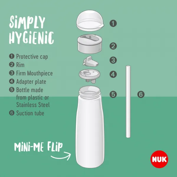Detská fľaša NUK Mini-Me Flip 450 ml (12+ m.) green