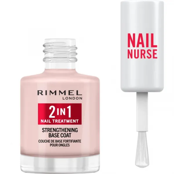 Rimmel Nail Nurse 2-in-1 podkladový lak na nechty so spevňujúcim účinkom 12 ml
