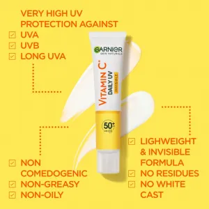Garnier Skin Naturals Vitamin C Invisible denný rozjasňujúci UV fluid SPF 50+ 40 ml