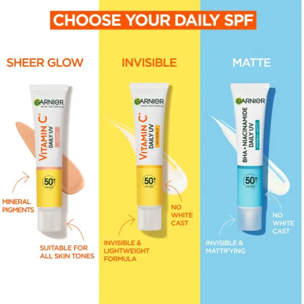 Garnier Skin Naturals Vitamin C Glow denný rozjasňujúci UV fluid SPF 50+ 40 ml