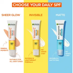 Garnier Skin Naturals Vitamin C Glow denný rozjasňujúci UV fluid SPF 50+ 40 ml