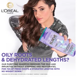 L’Oréal Paris Elseve Hyaluron Pure hydratačný šampón pre mastnú vlasovú pokožku a suché končeky 400 ml