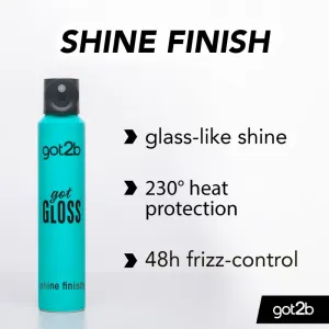 got2b got Gloss Shine Finish sprej na ochranu vlasov pred teplom na lesk a hebkosť vlasov 200 ml