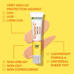 Garnier Skin Naturals Vitamin C Glow denný rozjasňujúci UV fluid SPF 50+ 40 ml
