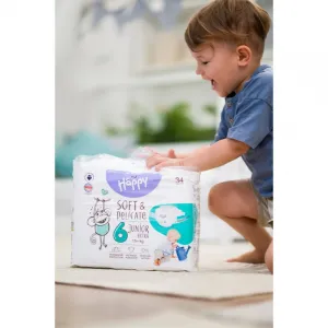 Bella Baby Happy Soft&Delicate Size 6 Junior Extra jednorazové plienky 15+ kg 34 ks
