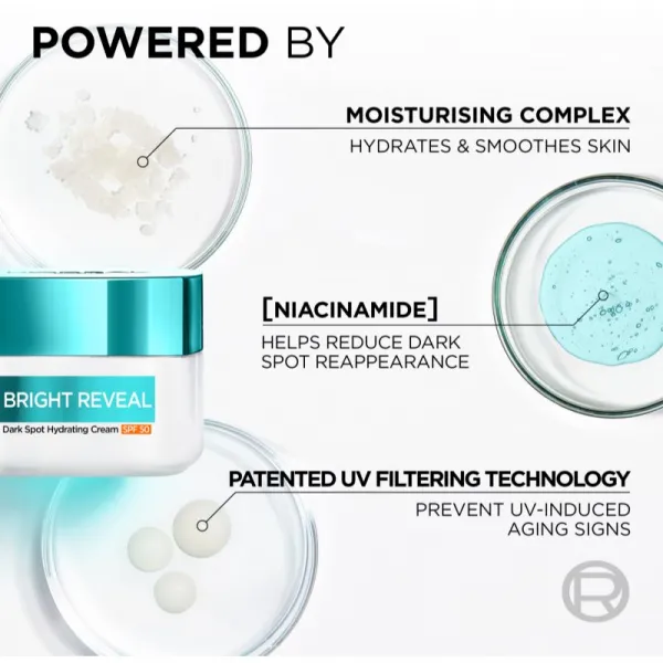 L’Oréal Paris Bright Reveal hydratačný krém proti pigmentovým škvrnám SPF 50 50 ml