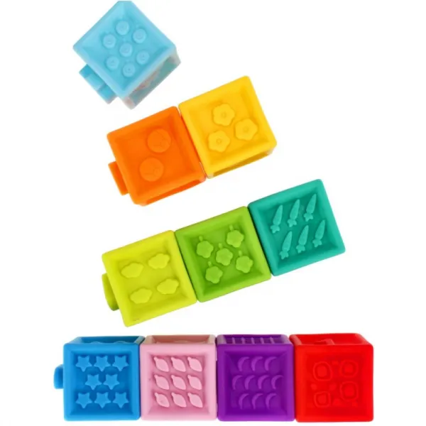 Bam-Bam Rubber Blocks mäkké senzorické hracie kocky 18m+ Animals 10 ks