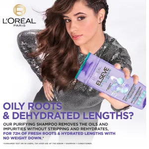 L’Oréal Paris Elseve Hyaluron Pure hydratačný šampón pre mastnú vlasovú pokožku a suché končeky 250 ml