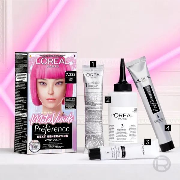 L’Oréal Paris Préférence Meta Vivids semi-permanentná farba odtieň 7.222 Meta Pink 1 ks