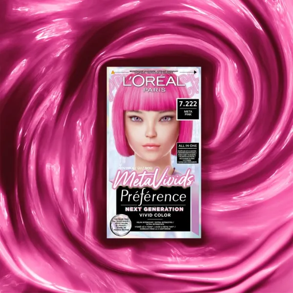 L’Oréal Paris Préférence Meta Vivids semi-permanentná farba odtieň 7.222 Meta Pink 1 ks