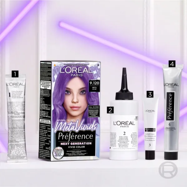 L’Oréal Paris Préférence Meta Vivids semi-permanentná farba odtieň 9.120 Meta Lilac 1 ks