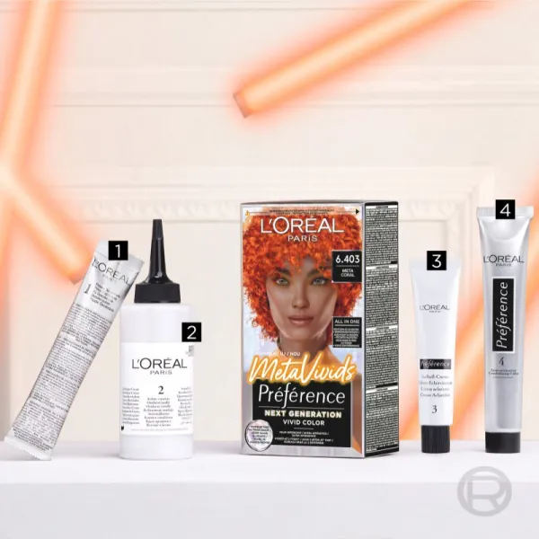 L’Oréal Paris Préférence Meta Vivids semi-permanentná farba odtieň 6.403 Meta Coral 1 ks