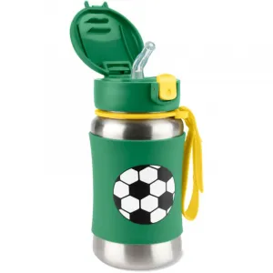 Skip Hop Spark Style Straw Bottle fľaša na vodu z nehrdzavejúcej ocele s rúrkou Fotbal 12 m+ 350 ml