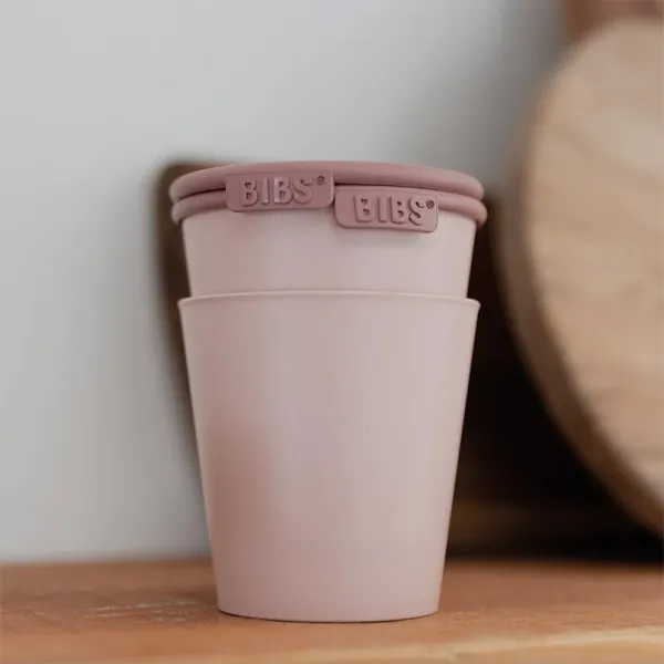 BIBS Cup Set hrnček s viečkom Blush 2 ks