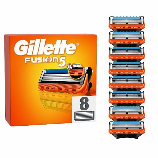 Gillette Fusion5 Náhradné Holiace Hlavice pre Mužov, 8 Náhradné Holiace Hlavice