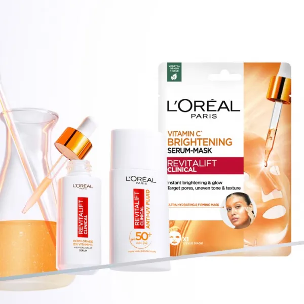 L’Oréal Paris Revitalift Clinical rozjasňujúca pleťová maska s vitamínom C 26 g