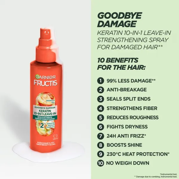 Garnier Fructis Goodbye Damage bezoplachový sprej s keratínom 150 ml