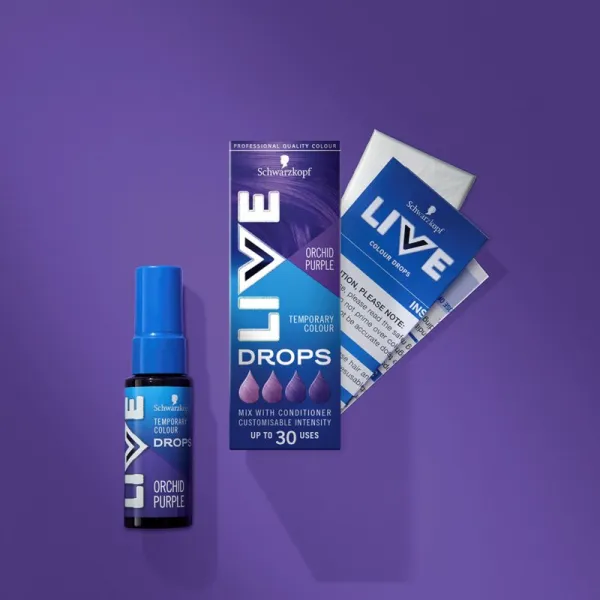 Schwarzkopf Live Drops dočasná farba fialová orchidea 30 ml