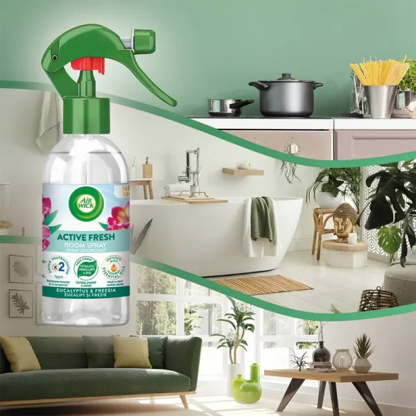 Air Wick Active Fresh Osviežovač vzduchu v spreji eukalyptus a frézia 237 ml