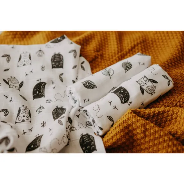 T-TOMI TETRA Cloth Diapers HIGH QUALITY látkové plienky Owls 70x70 cm 3 ks