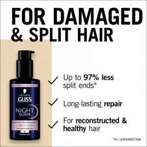 Gliss Night Elixir Overnight Reconstruction nočný elixír na vlasy 100 ml
